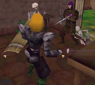 Ilustriel and Elenlanta encountering skeletons.