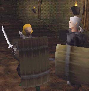 Ilustriel and Lywnis exploring a forbidden crypt.