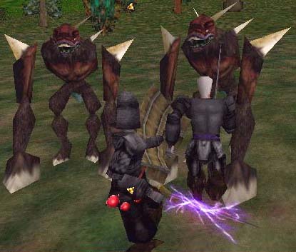 Ilustriel and Lywnis fighting shreths.
