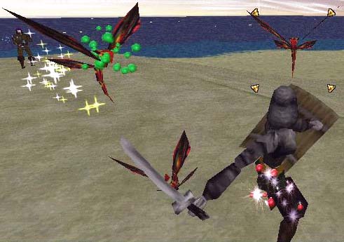 Elen and Ilu battling wasps.